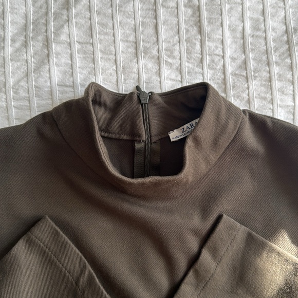 ZARA SIZE MEDIUM mock turtleneck dress green - Picture 6 of 8